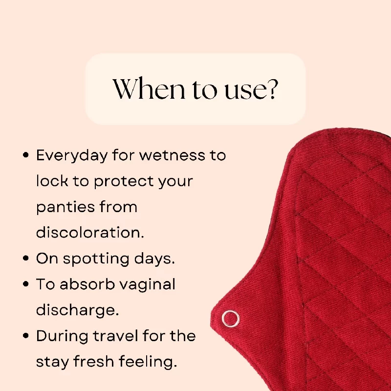 Fabpad Reusable Washable Eco-Friendly Cotton Sanitary Cloth Pads Pantyliners, 3 Pads-9.webp